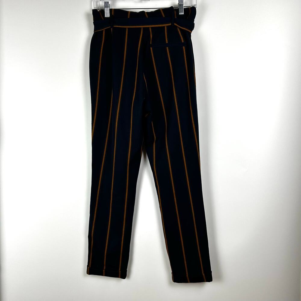 Zara Paperbag Waist Striped Pants High Waist Trousers Career Office Womens Sz XS - Picture 7 of 10